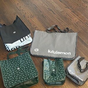 lululemon Bundle athletica Black, Green, and Gray Tote Collection